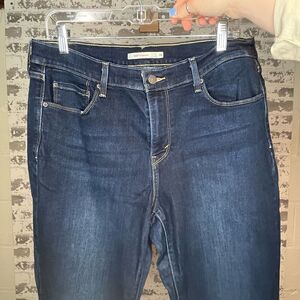 Levis | women dark wash 505 straight denim jeans